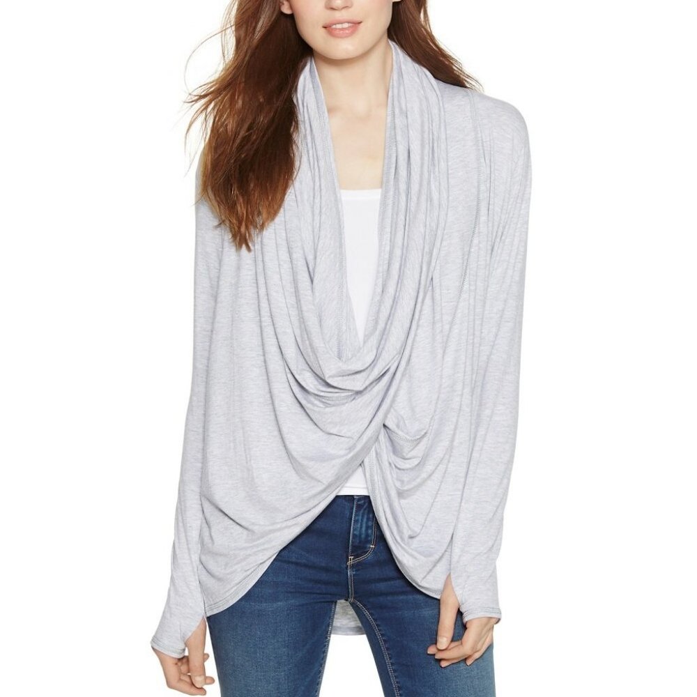 White House Black Market Long Sleeve Gray Coverup